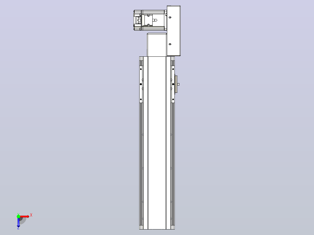 皮带直线轴半封闭可选导轨TPA-HNB-105D-90-L300-ML-Y-P20-N3俯视图
