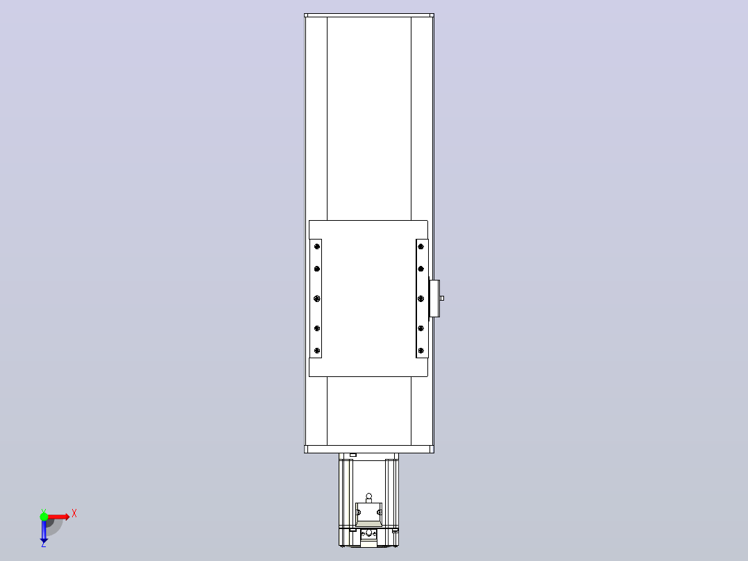 滚珠丝杠直线轴带导轨全封闭TPA-HCR-175D-2510C-L250-M-Y-P75-N3俯视图