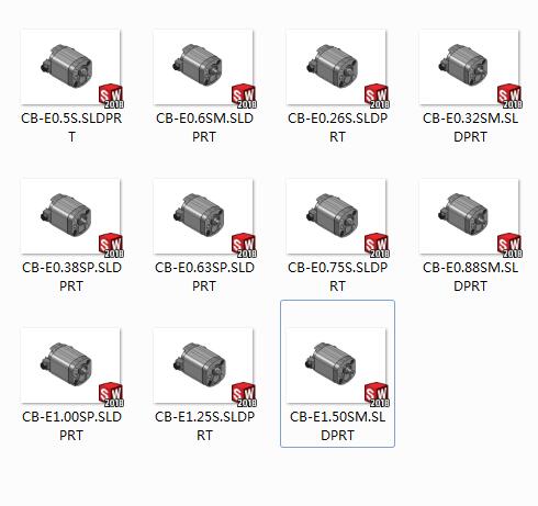 11种型号CB-E-S-双向齿轮泵模型