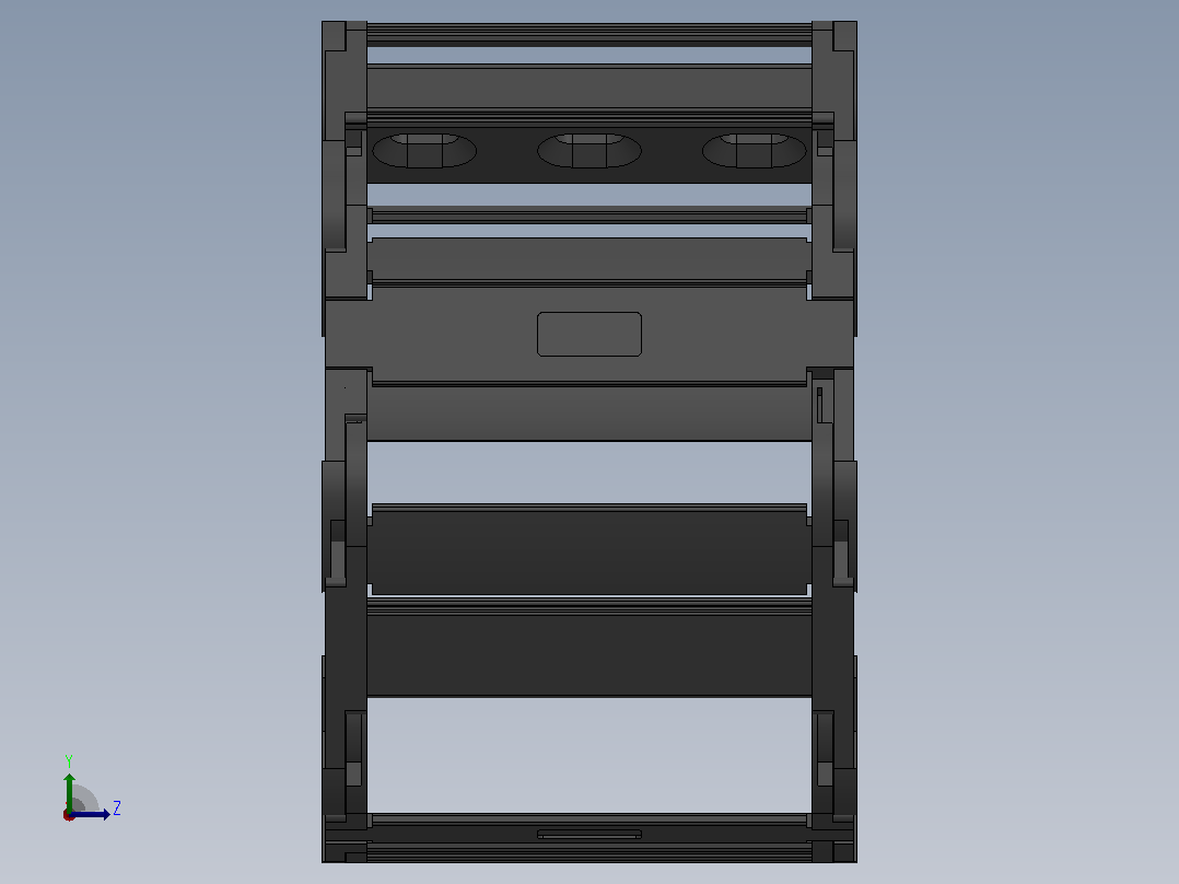 内高25内侧打开型桥式拖链[DMD25BT-25-77-R55-20-A1]左视图