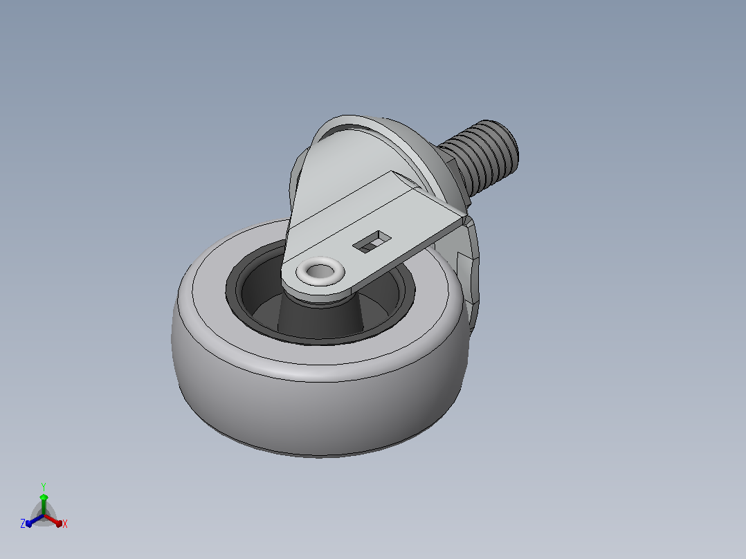 Wheel-4005820401GS-Swede-Wheel脚轮正等轴测图