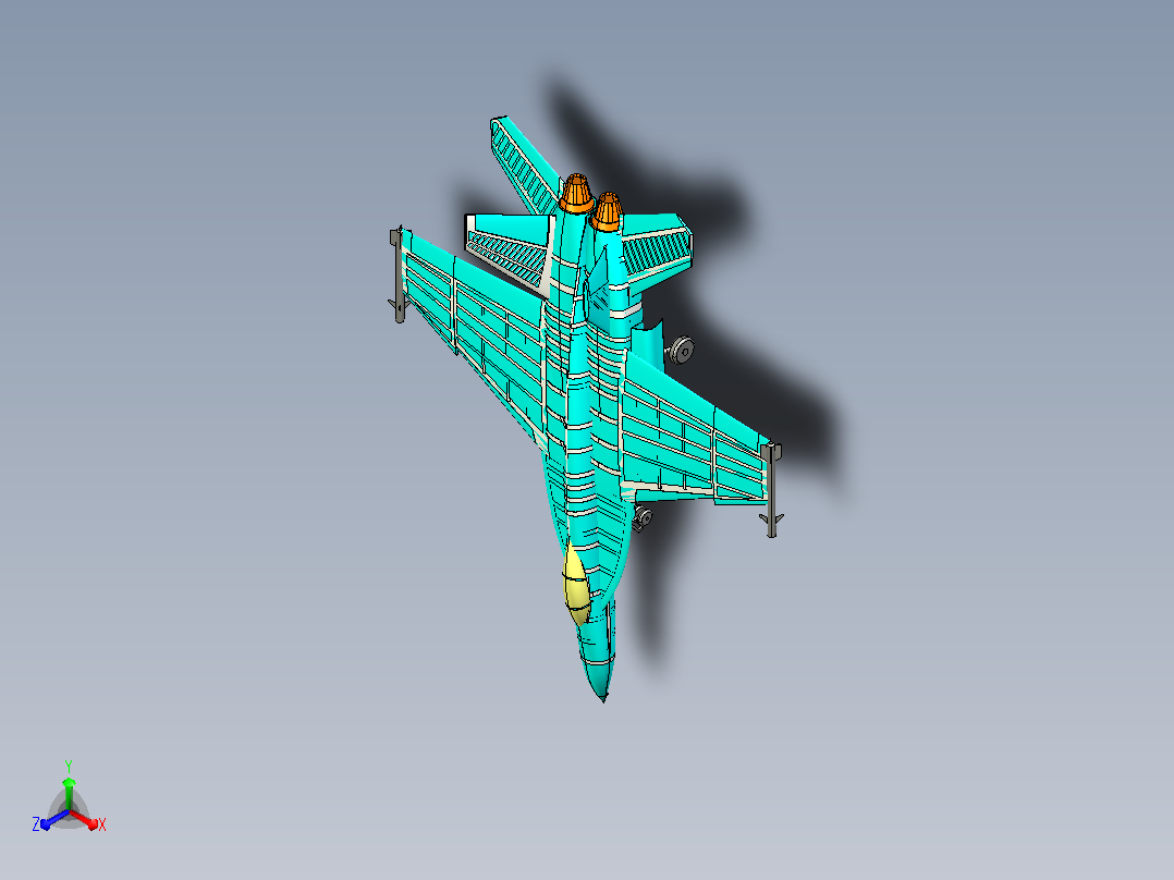 美国海军 F-18E 战斗机_攻击机正等轴测图