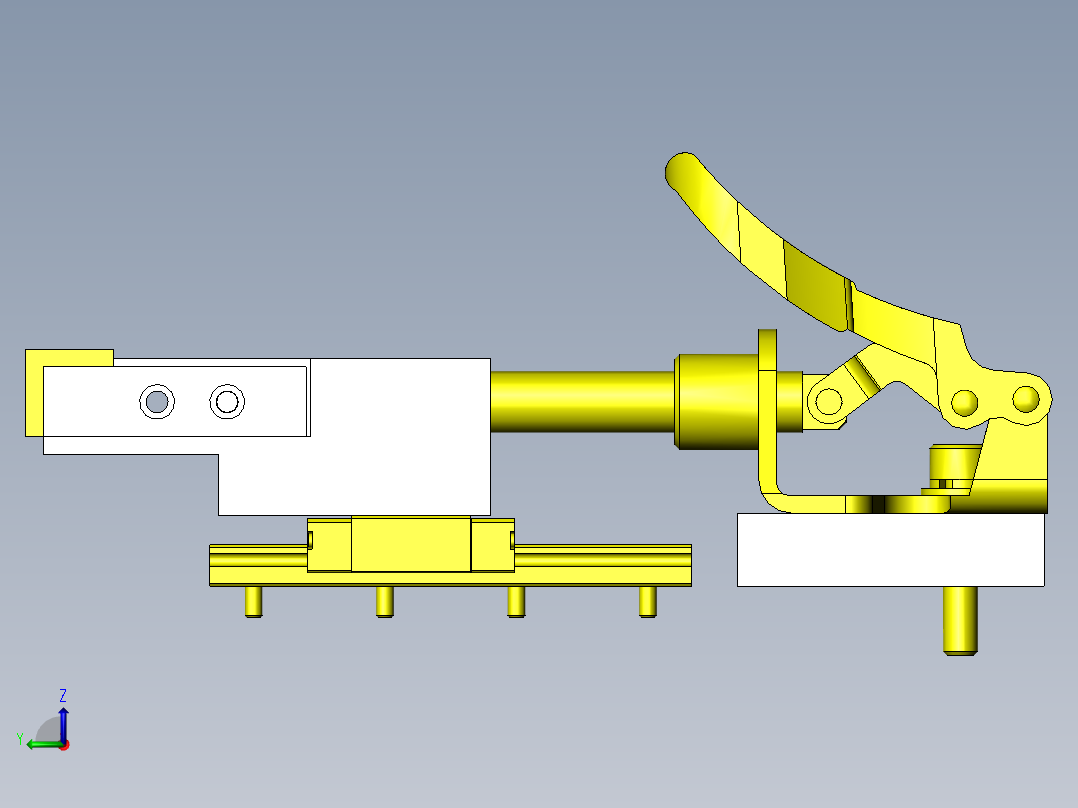 可抵消工件尺寸误差的焊接夹具左视图