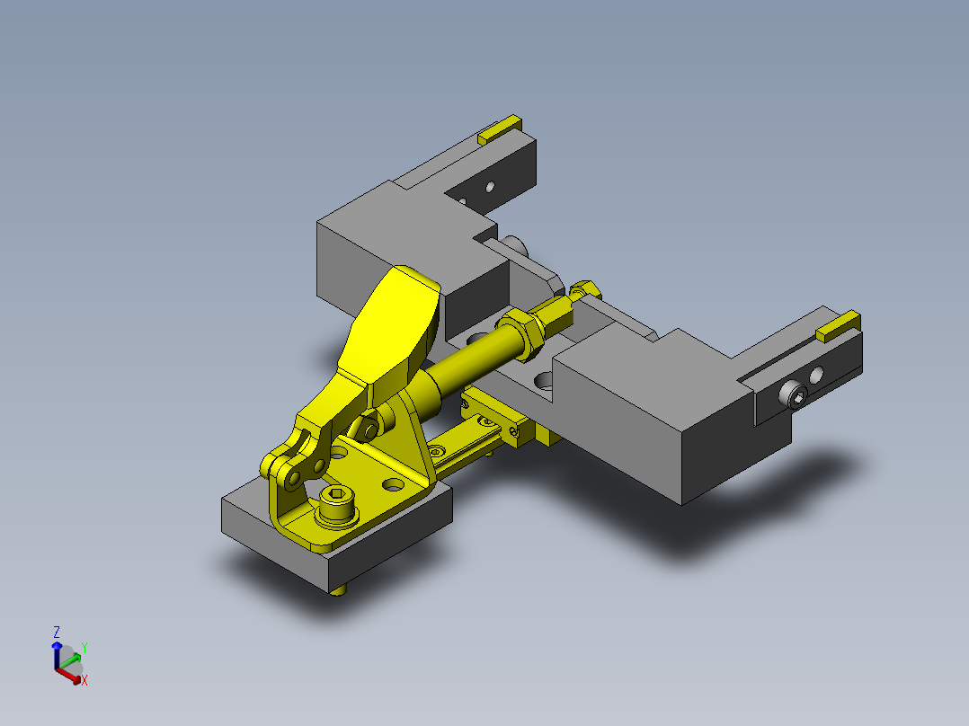 可抵消工件尺寸误差的焊接夹具正等轴测图
