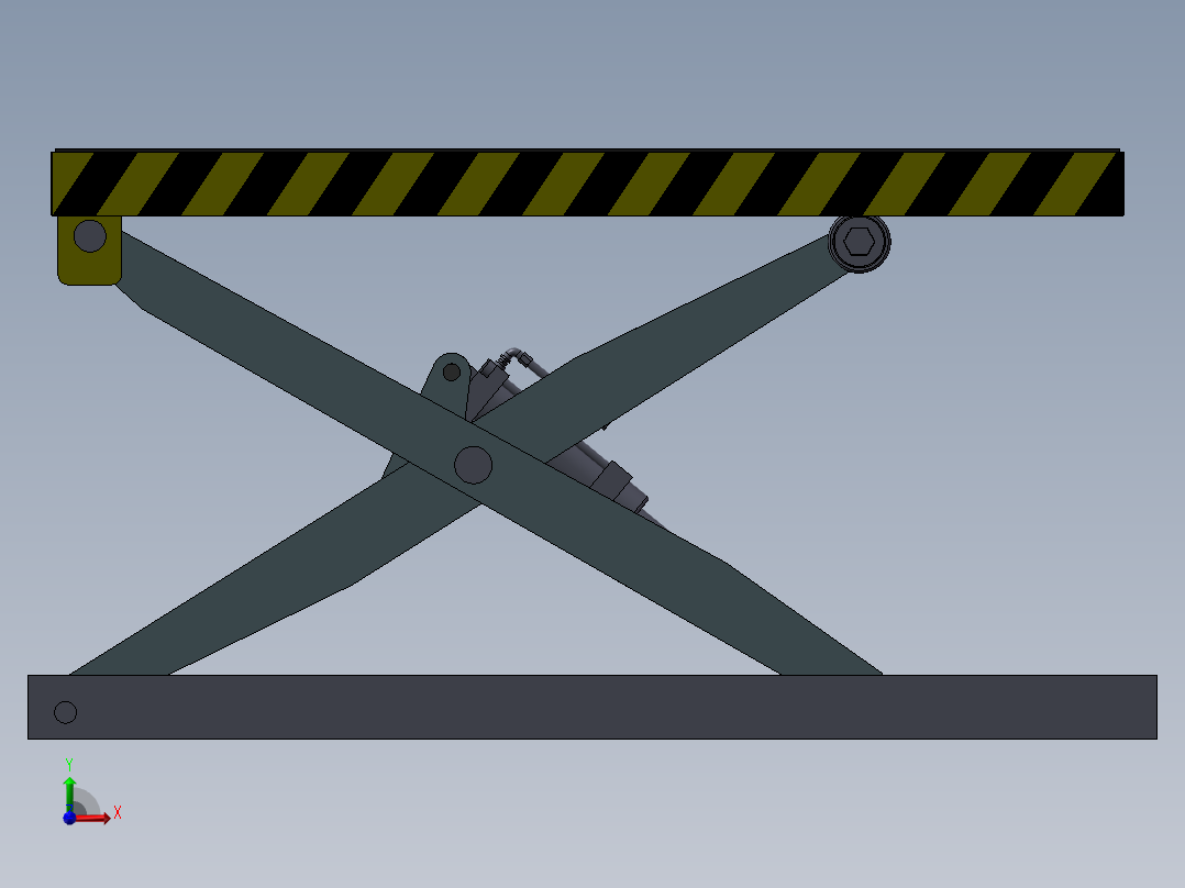 A2 液压剪式升降平台 3D模型前视图