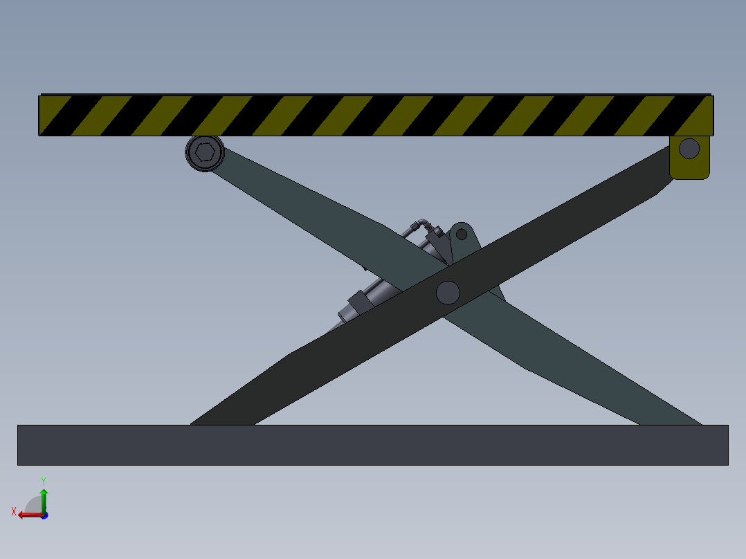 A2 液压剪式升降平台 3D模型后视图