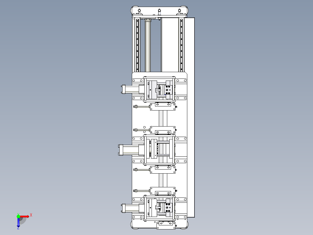 自动冲孔三通棒机俯视图