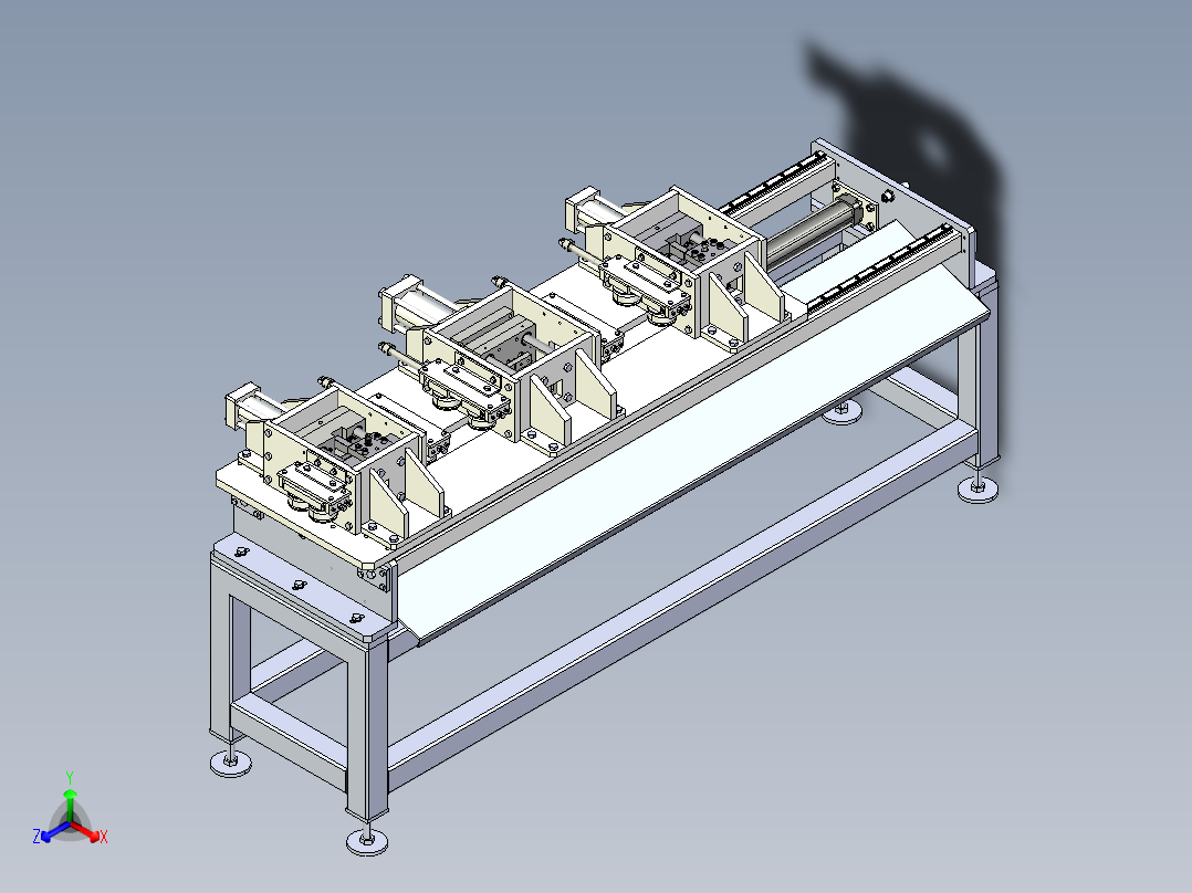 自动冲孔三通棒机正等轴测图