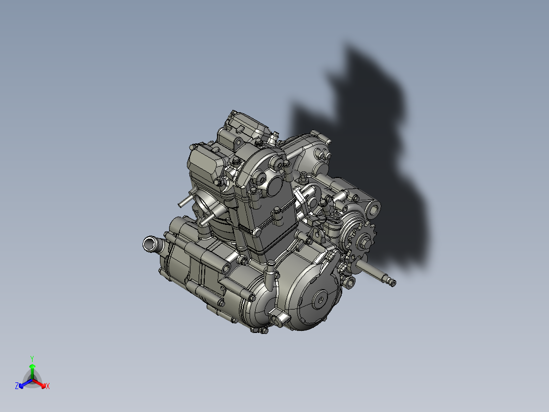 ZONGSHEN 177_MM宗神177mm250毫升水冷摩托车发动机。主视图