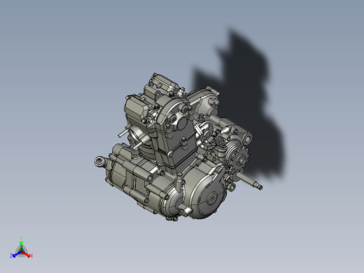 ZONGSHEN 177_MM宗神177mm250毫升水冷摩托车发动机。正等轴测缩略图