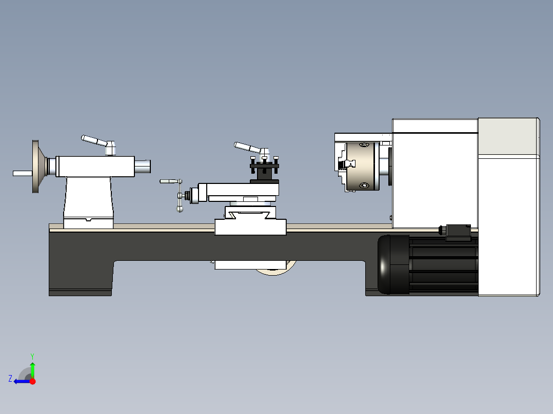 老式机床step格式右视图