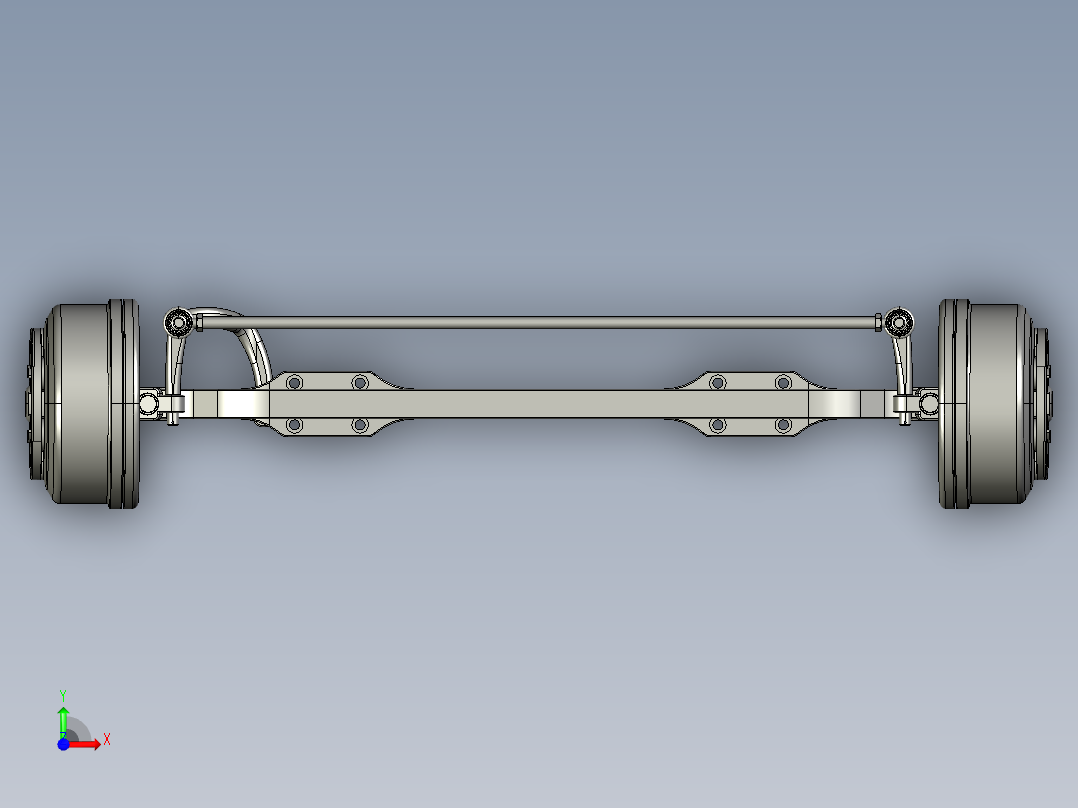 货车转向桥设计图纸三维+二维==723615==150前视图