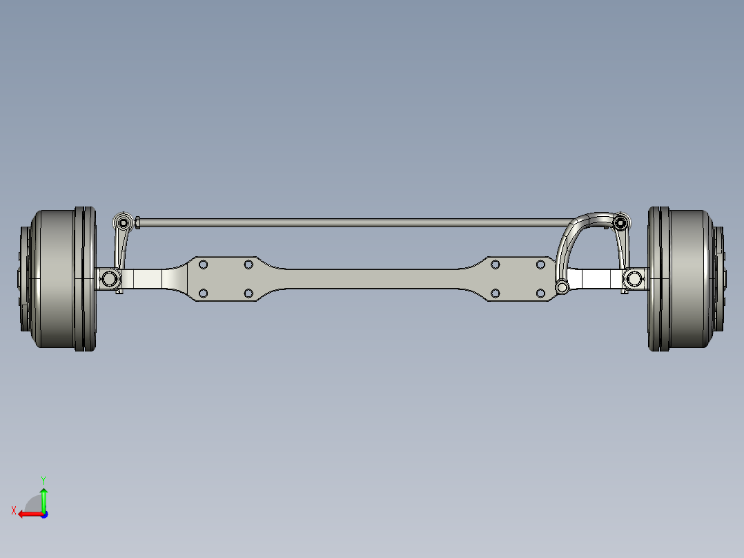 货车转向桥设计图纸三维+二维==723615==150后视图