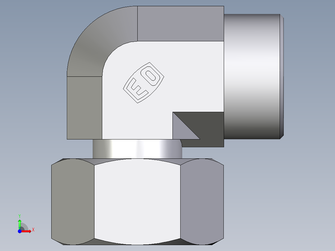 卡套式工业通用硬管接头EO_Standpipe_elbow_EVW30SOMDCF前视图