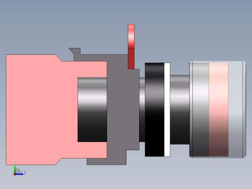 自复位按钮（带灯）YW1L-MF2E10Q4R（24V红）左视缩略图