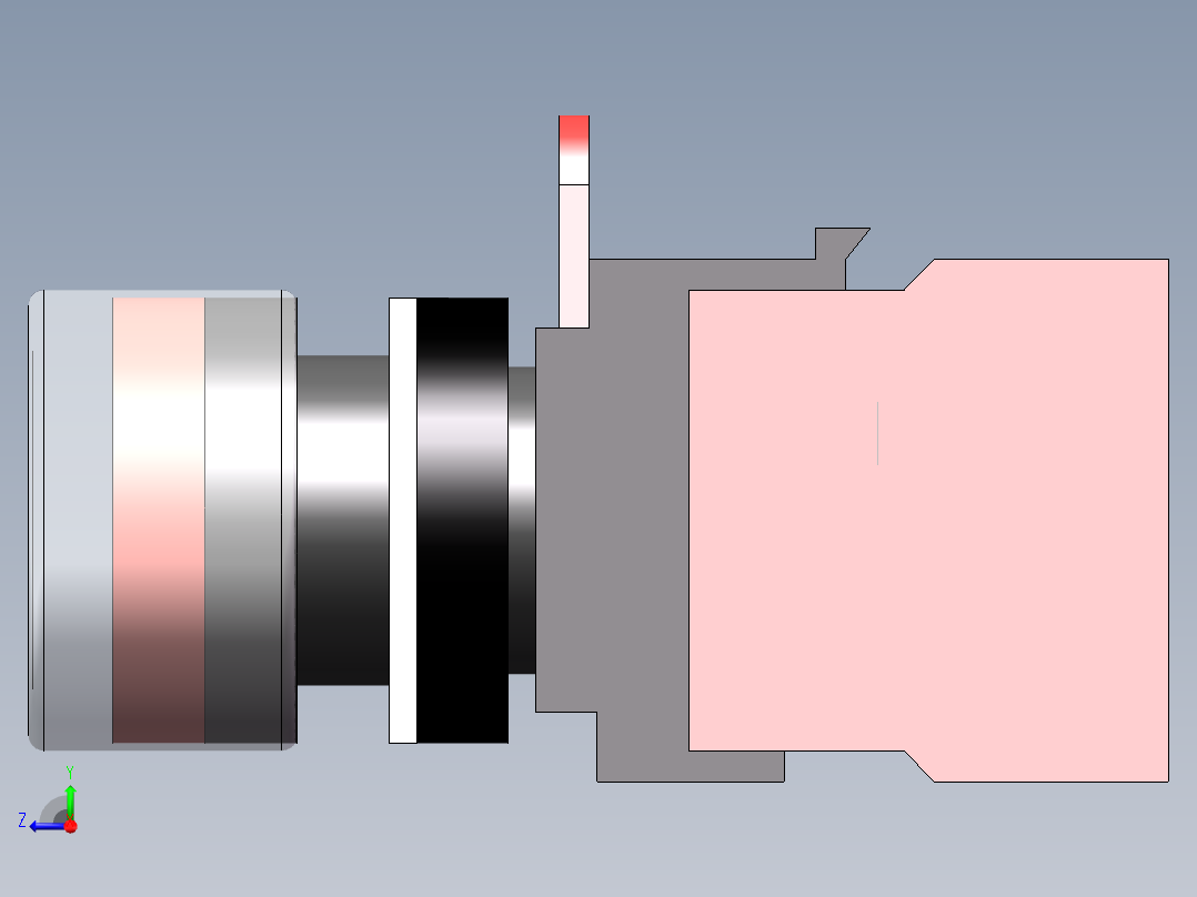 自复位按钮（带灯）YW1L-MF2E10Q4R（24V红）右视图