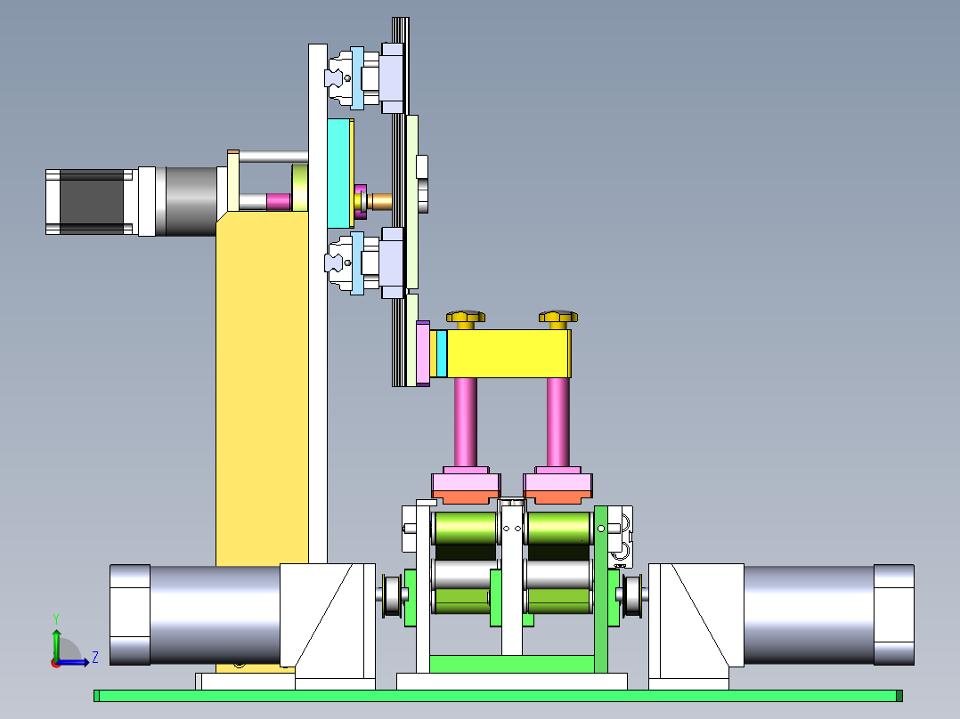单驱动槽轮连杆升降+平移吸盘抓取分道机构左视图