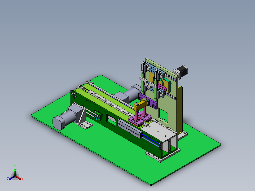 单驱动槽轮连杆升降+平移吸盘抓取分道机构正等轴测图