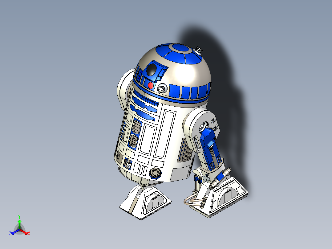 R2-D2星球大战机器人主视图