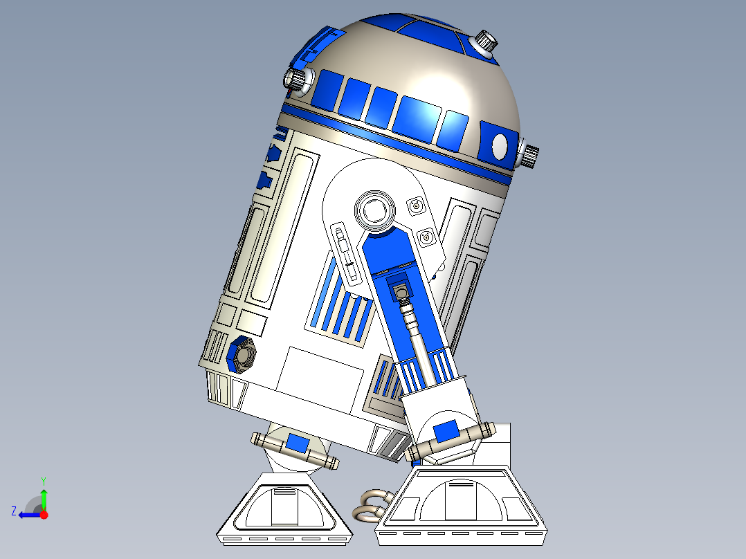 R2-D2星球大战机器人右视图