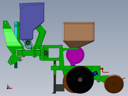 大豆精量播种机设计（含三维模型SolidWorks+CAD图纸+说明素材）前视缩略图