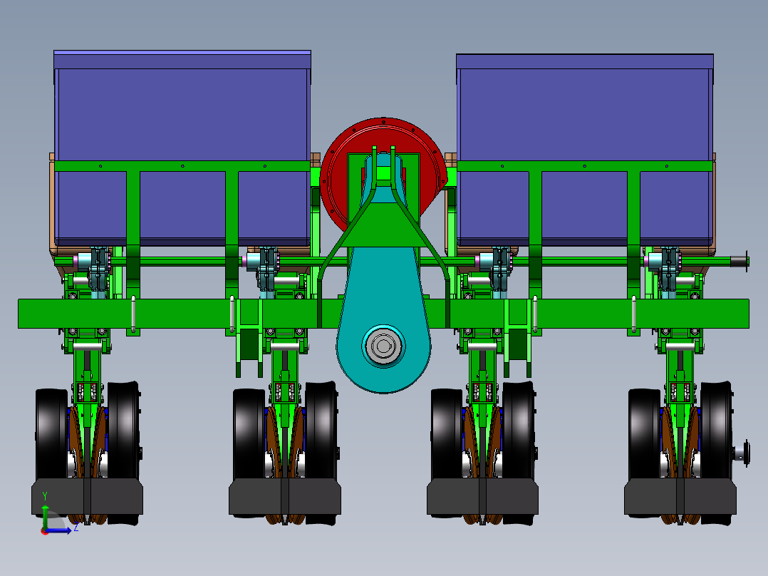 大豆精量播种机设计（含三维模型SolidWorks+CAD图纸+说明素材）左视图