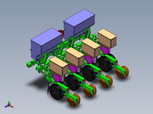 大豆精量播种机设计（含三维模型SolidWorks+CAD图纸+说明素材）正等轴测缩略图