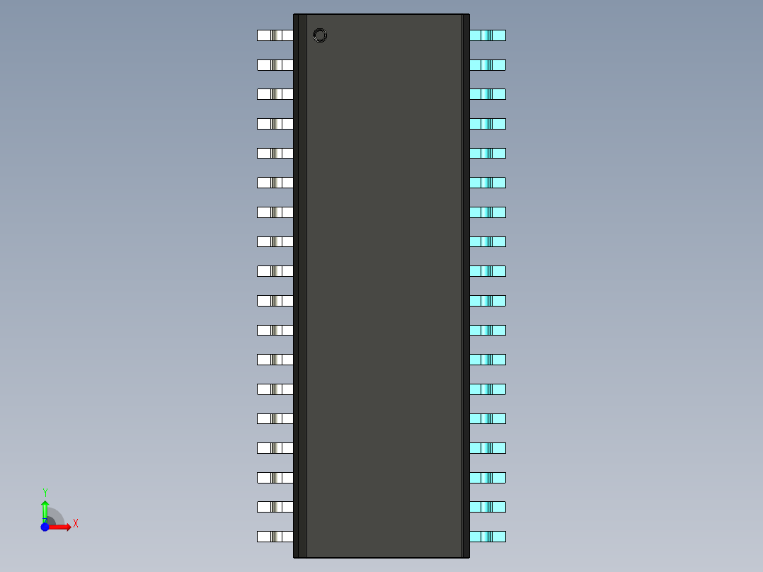 元器件3D封装SOIC36W52前视图