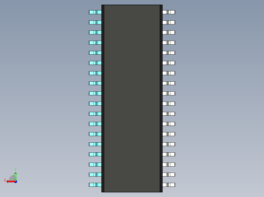 元器件3D封装SOIC36W52后视图
