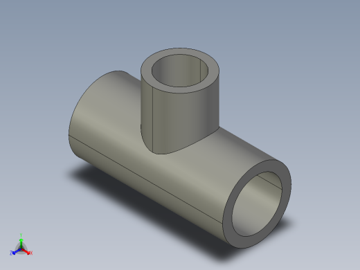 船舶管路系统SeaCor_Molded_ReducingTee_SxSxS_37J101101_0.75in x 0.5in正等轴测缩略图