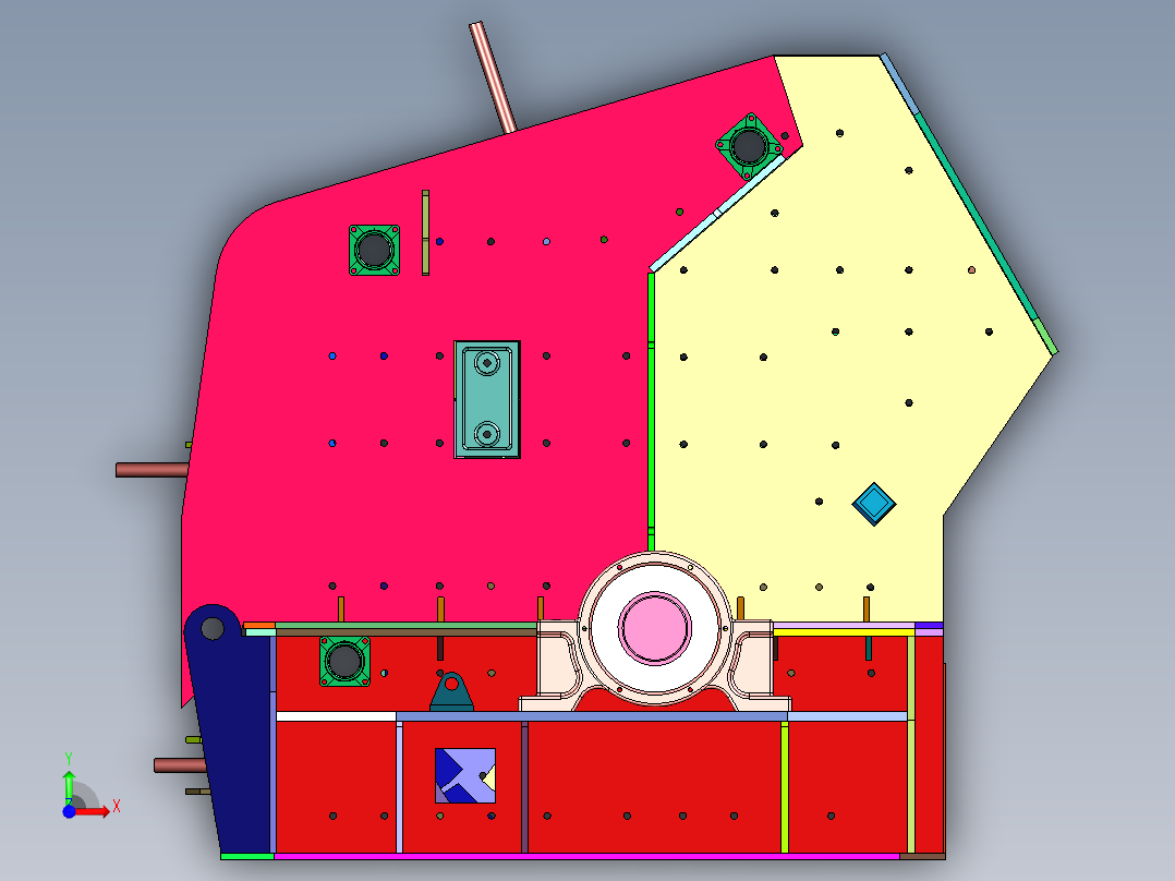 石灰石建筑混凝土粉碎机前视图