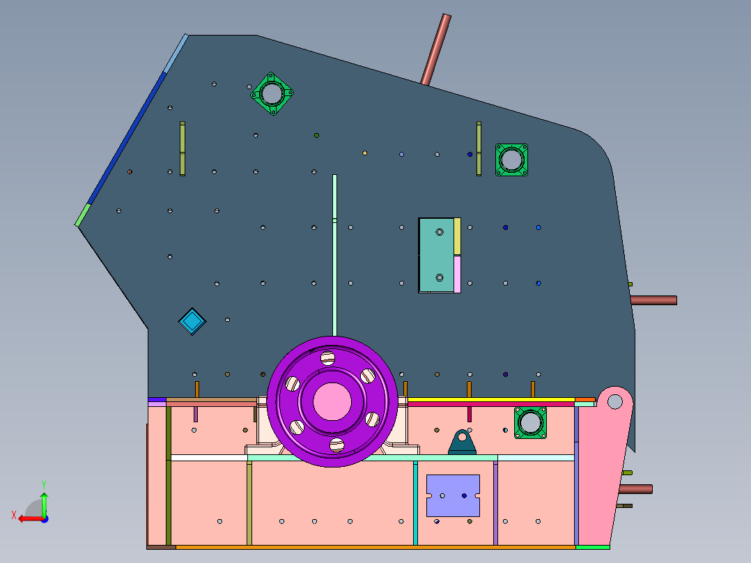 石灰石建筑混凝土粉碎机后视图