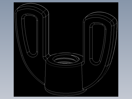 WING NUT 5-16in-18 Thread size 1-2in Base Diameter.DWG