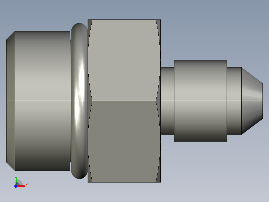 扩口式工业通用硬管接头4-8_f5ox-s前视图
