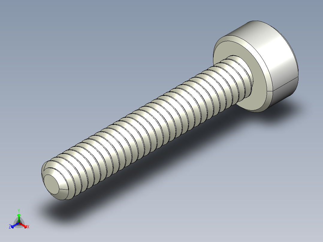 M2 x 0.4mm Thread 12mm LONG SOCKET HEAD CAP SCREW.IGS主视图