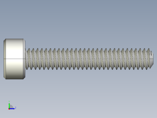 M2 x 0.4mm Thread 12mm LONG SOCKET HEAD CAP SCREW.IGS左视缩略图