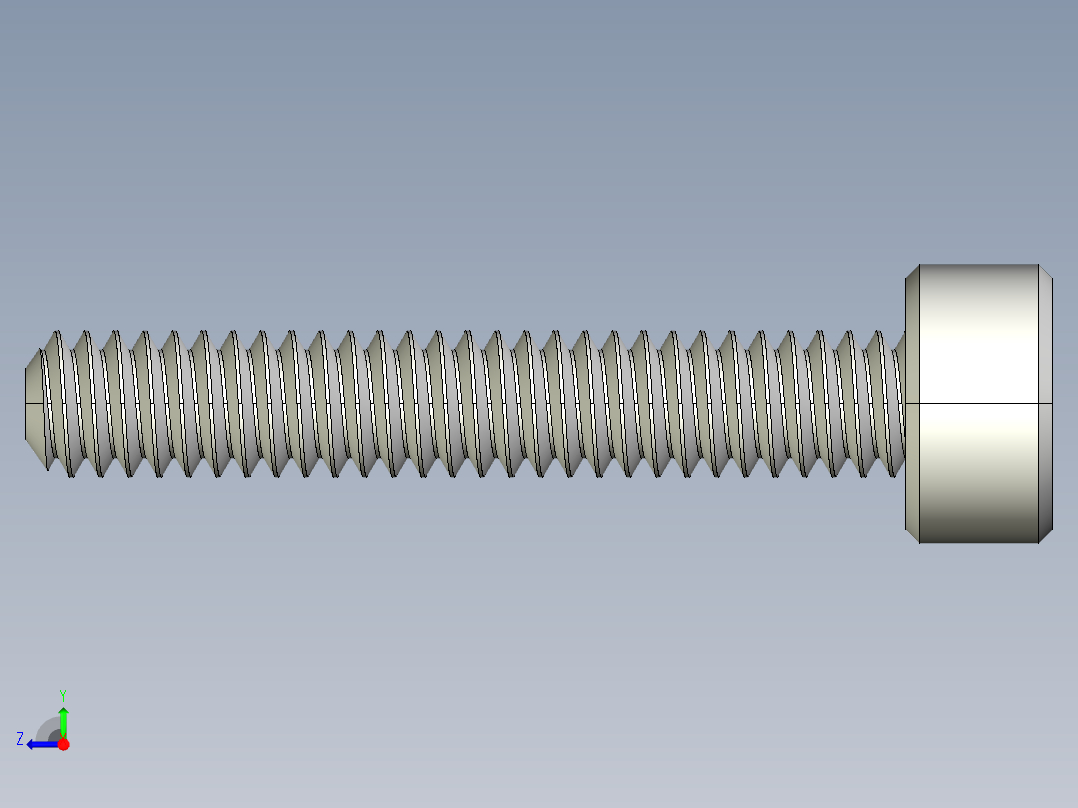 M2 x 0.4mm Thread 12mm LONG SOCKET HEAD CAP SCREW.IGS右视图