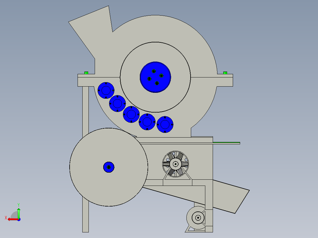 W1411-一种板栗脱壳去皮机设计-去壳机【说明+9张CAD图+proe三维】后视图