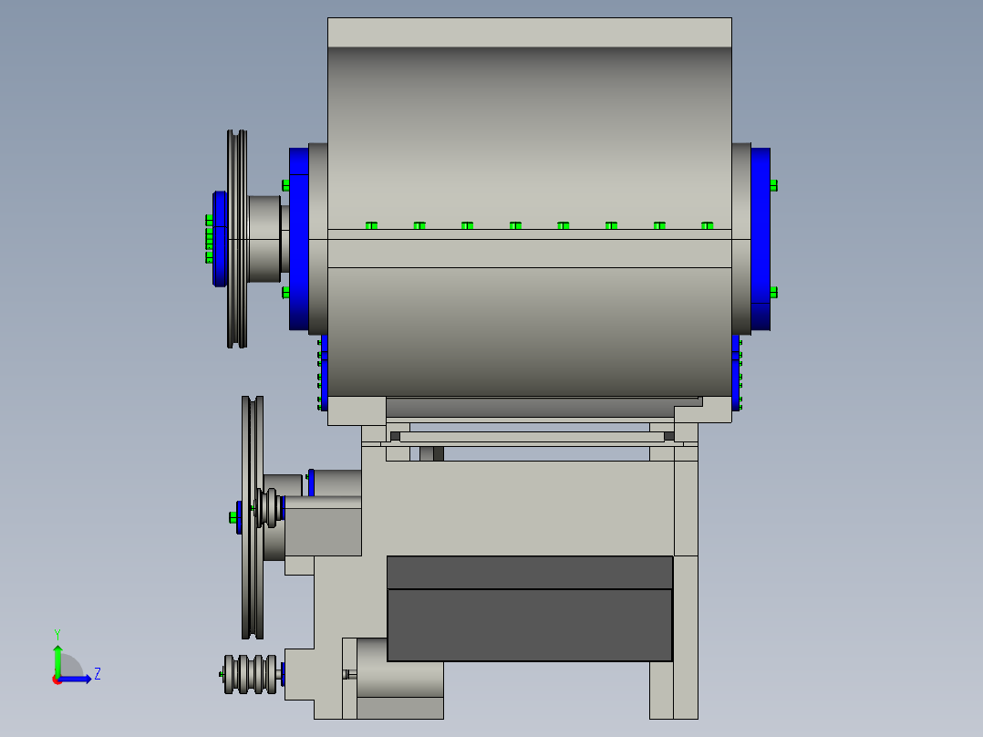 W1411-一种板栗脱壳去皮机设计-去壳机【说明+9张CAD图+proe三维】左视图