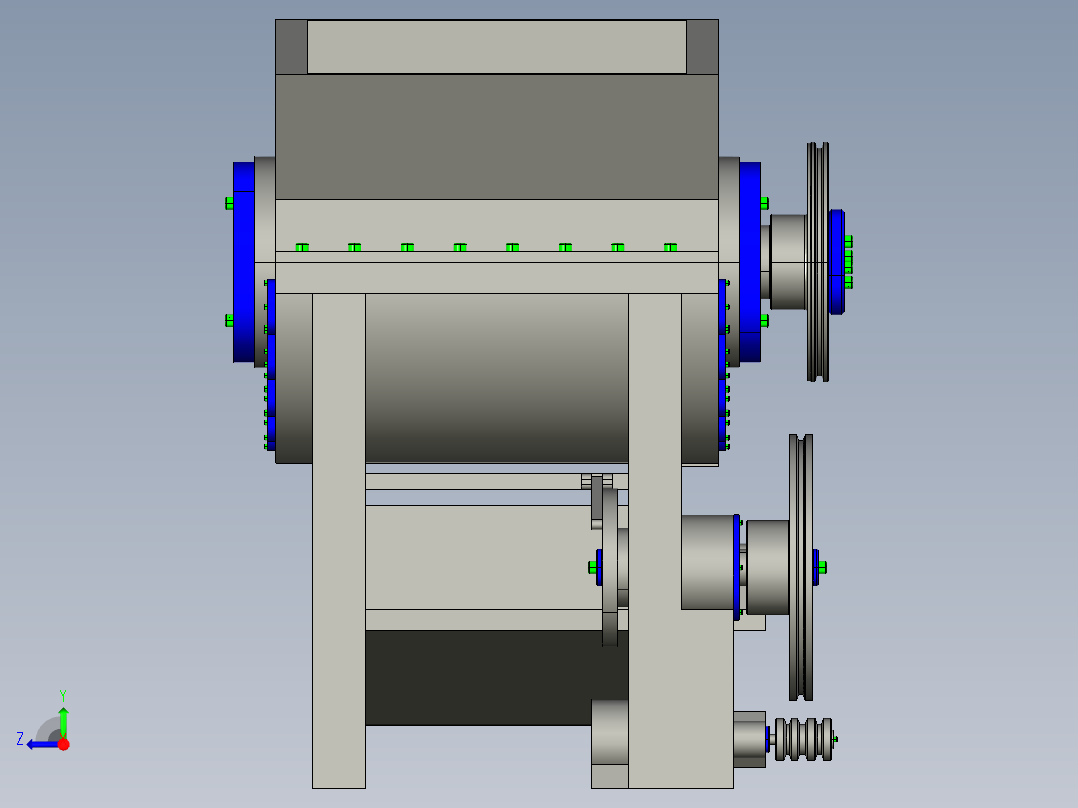 W1411-一种板栗脱壳去皮机设计-去壳机【说明+9张CAD图+proe三维】右视图