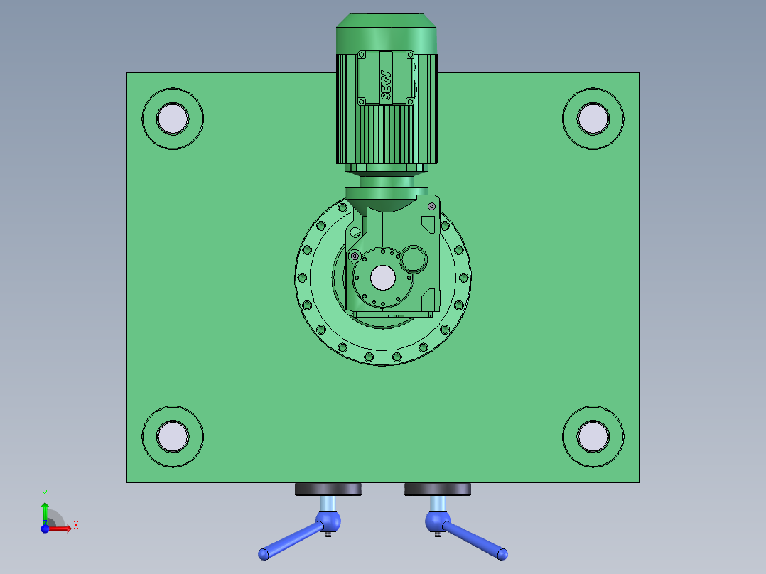 棒材圆钢二辊矫直机设计前视图