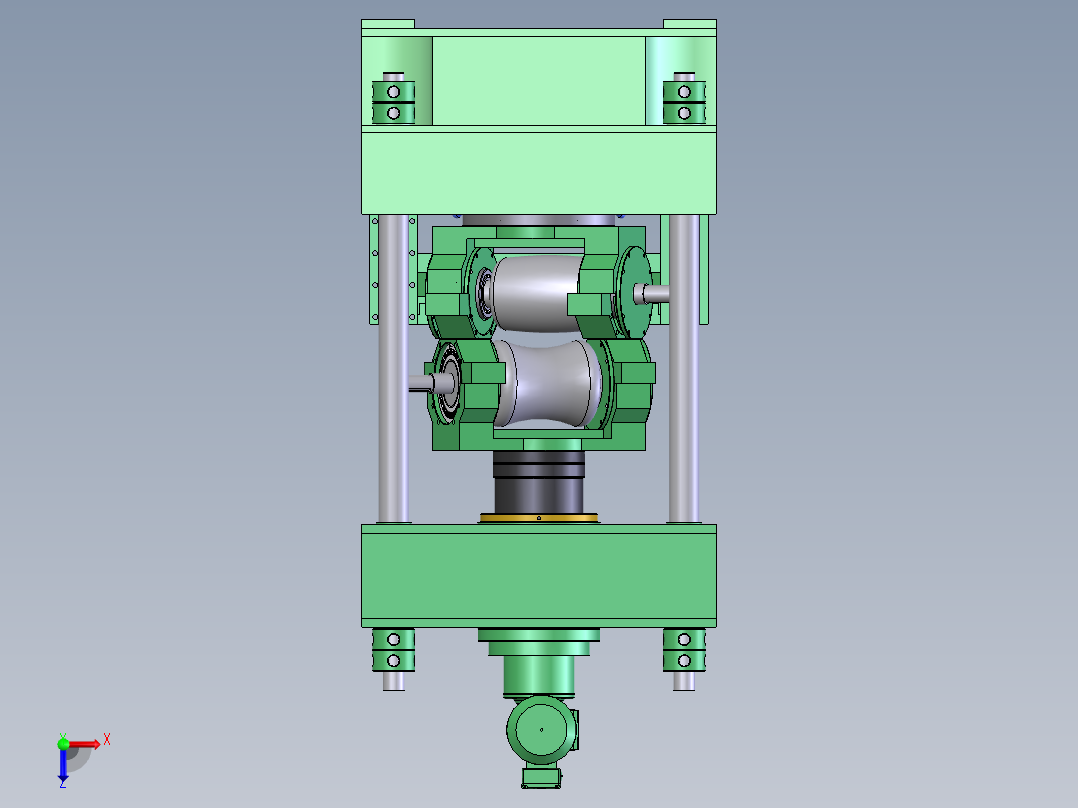 棒材圆钢二辊矫直机设计俯视图