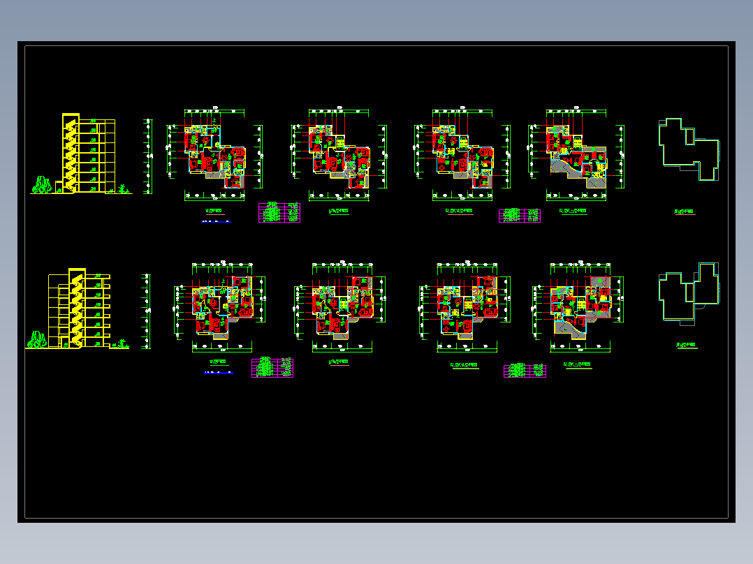 跃层式住宅楼户型平面图