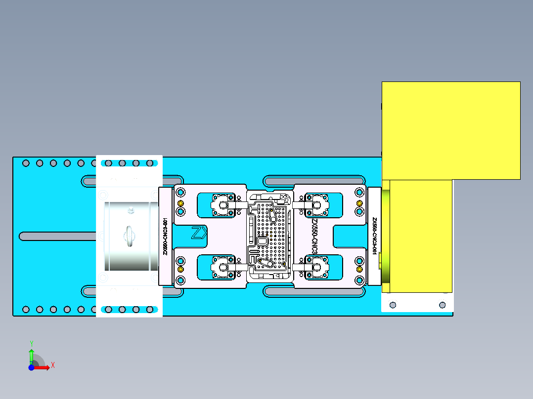 ZX550-笔记本CNC工装夹具三维模型CNC3-0516前视图
