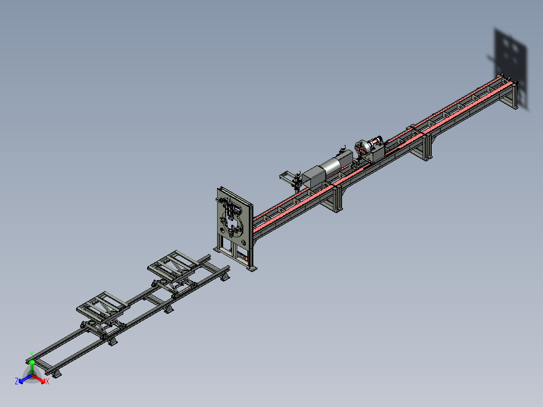 激光专用切管机正等轴测图