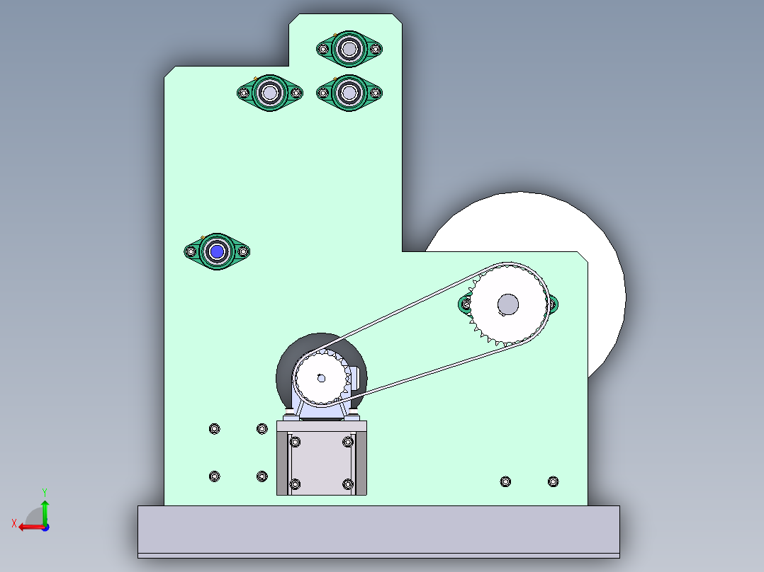 印刷机收纸装置（sw14可编辑+cad+说明书）后视图