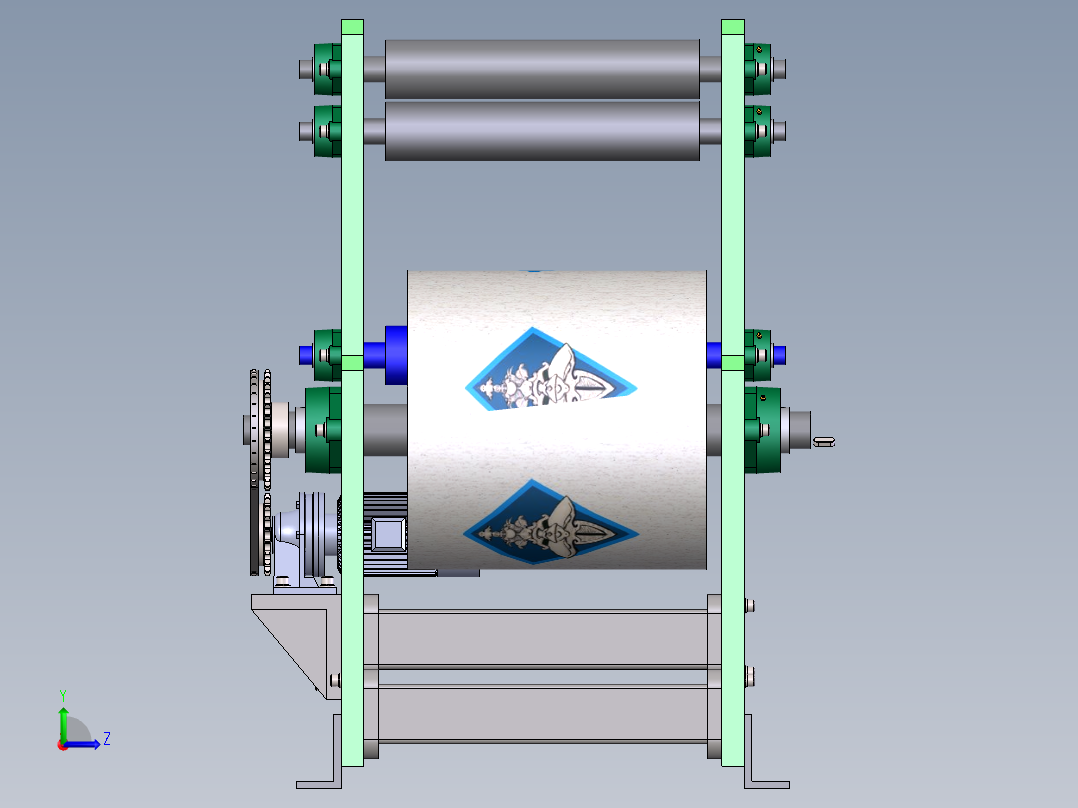 印刷机收纸装置（sw14可编辑+cad+说明书）左视图