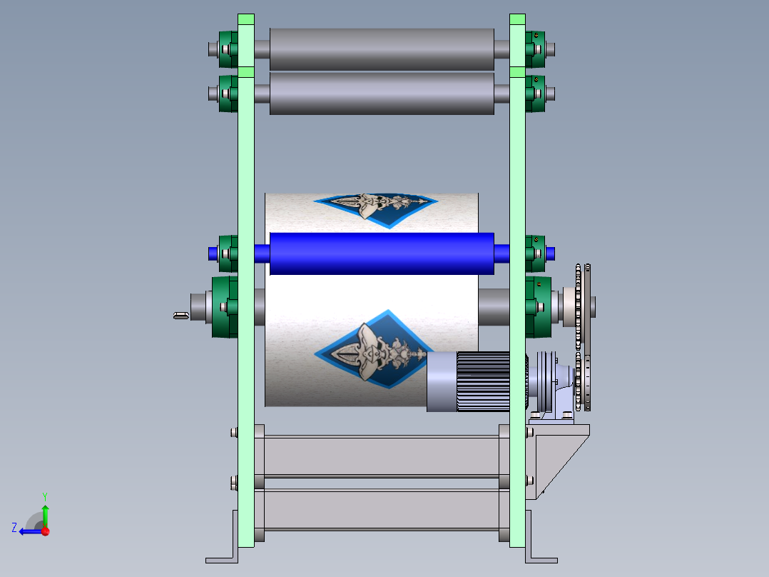 印刷机收纸装置（sw14可编辑+cad+说明书）右视图