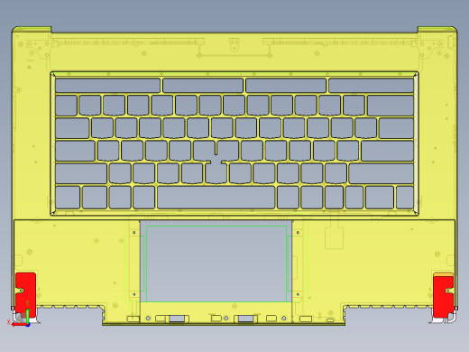 包胶金属电脑外壳KB框落料程序模型后视缩略图