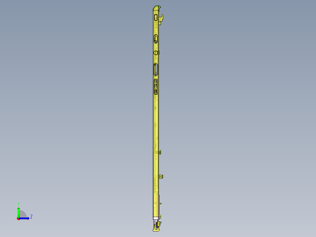 包胶金属电脑外壳KB框落料程序模型左视图